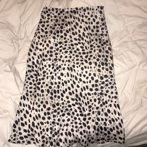 Cheetah high waist midi satin skirt